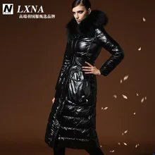 2015 new Hot winter Thicken Warm Woman Down jacket Coat Parkas Outerwear Hooded Raccoon Fur collar Luxury long plus size 2XXL