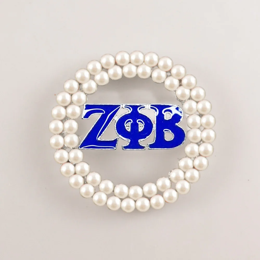 Прямая поставка ZETA PHI BETA Sorority жемчужная булавка zpb брошь ювелирные изделия|Броши| |