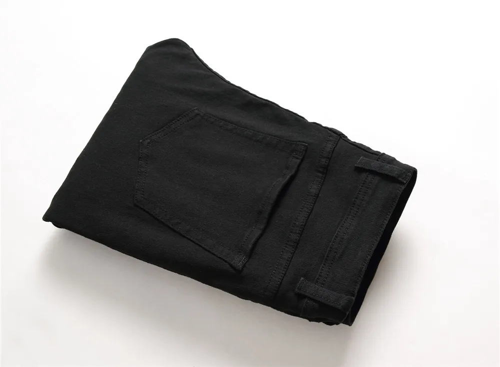 Мужские джинсы белые черные рваные байкерские джинсы с дырками женские облегающие скини рваные джинсовые брюки для мальчиков брюки для девочек