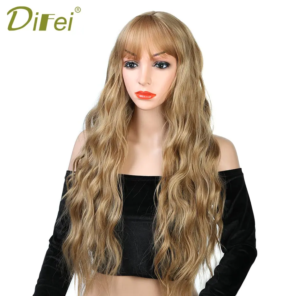 DIFEI 26 "Длинные микс фиолетовый для женщин s Искусственные парики с челки термостойкие синтетический волнистый для афро американский