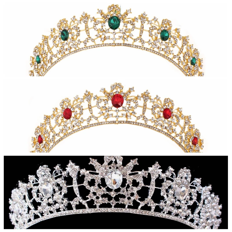 

Top Sale Baroque Princess Crystal Women Wedding Crowns Tiaras Princess Queen Diadem For Bride Headbands Events Hair Accessories