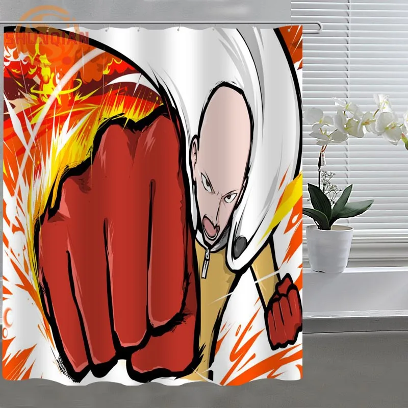 Аниме ONE PUNCH MAN пользовательские душ Шторы ткань полиэстер занавеска для ванны