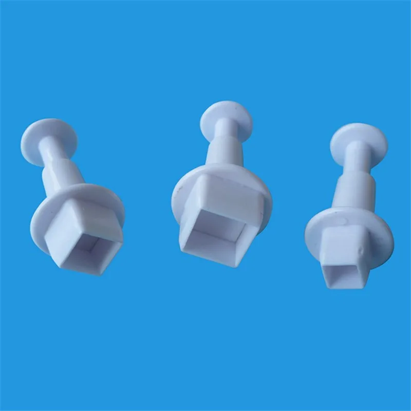 

TTLIFE 3pcs/set Square Fondant Plunger Cutter Plastic Biscuit Cutter Cookie Mold Cake Decorating Tools Baking Accessories