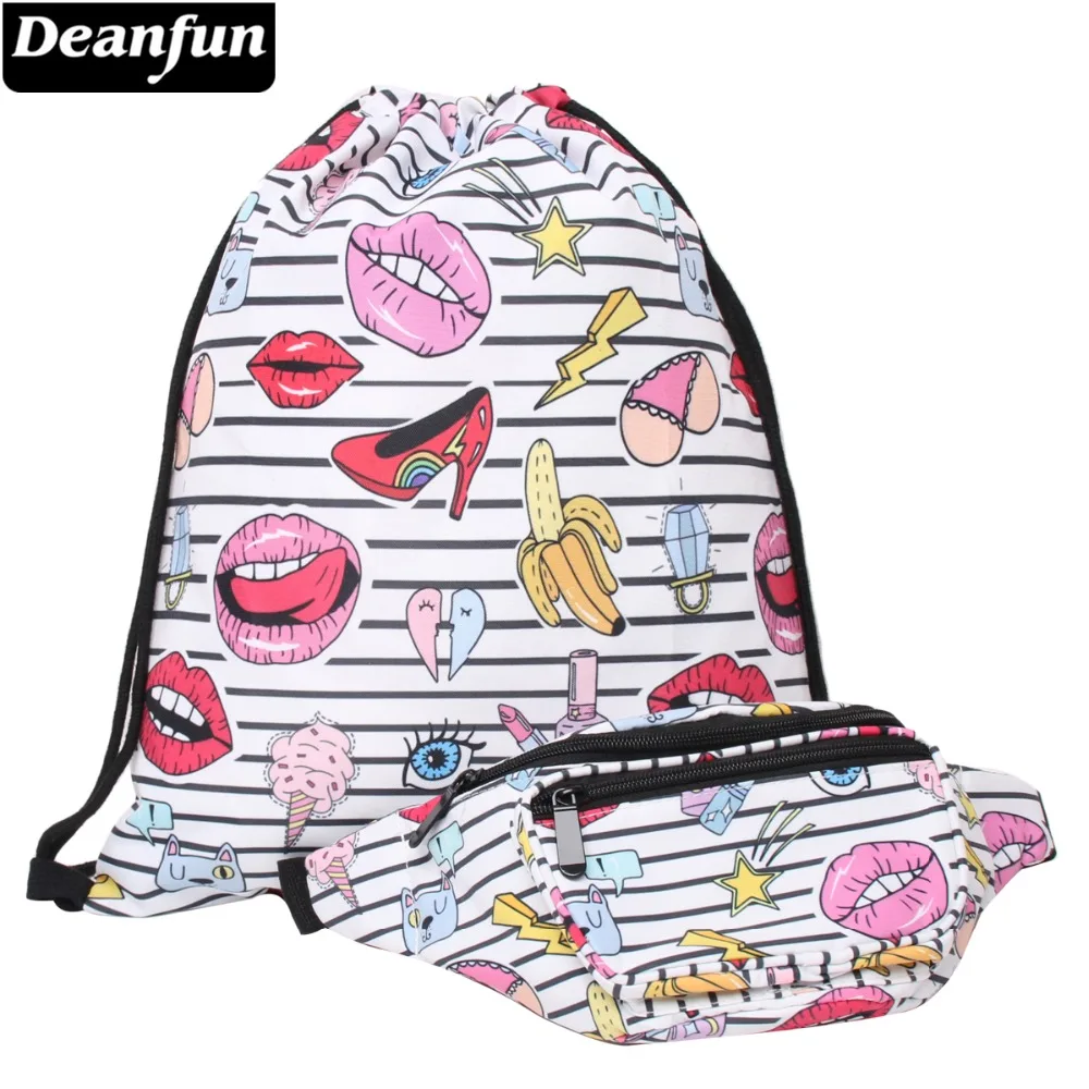 

Deanfun 2PCS/Set 3D Printed Waist Pack Set Multifunctional Women Fashion Fanny Bags DS3