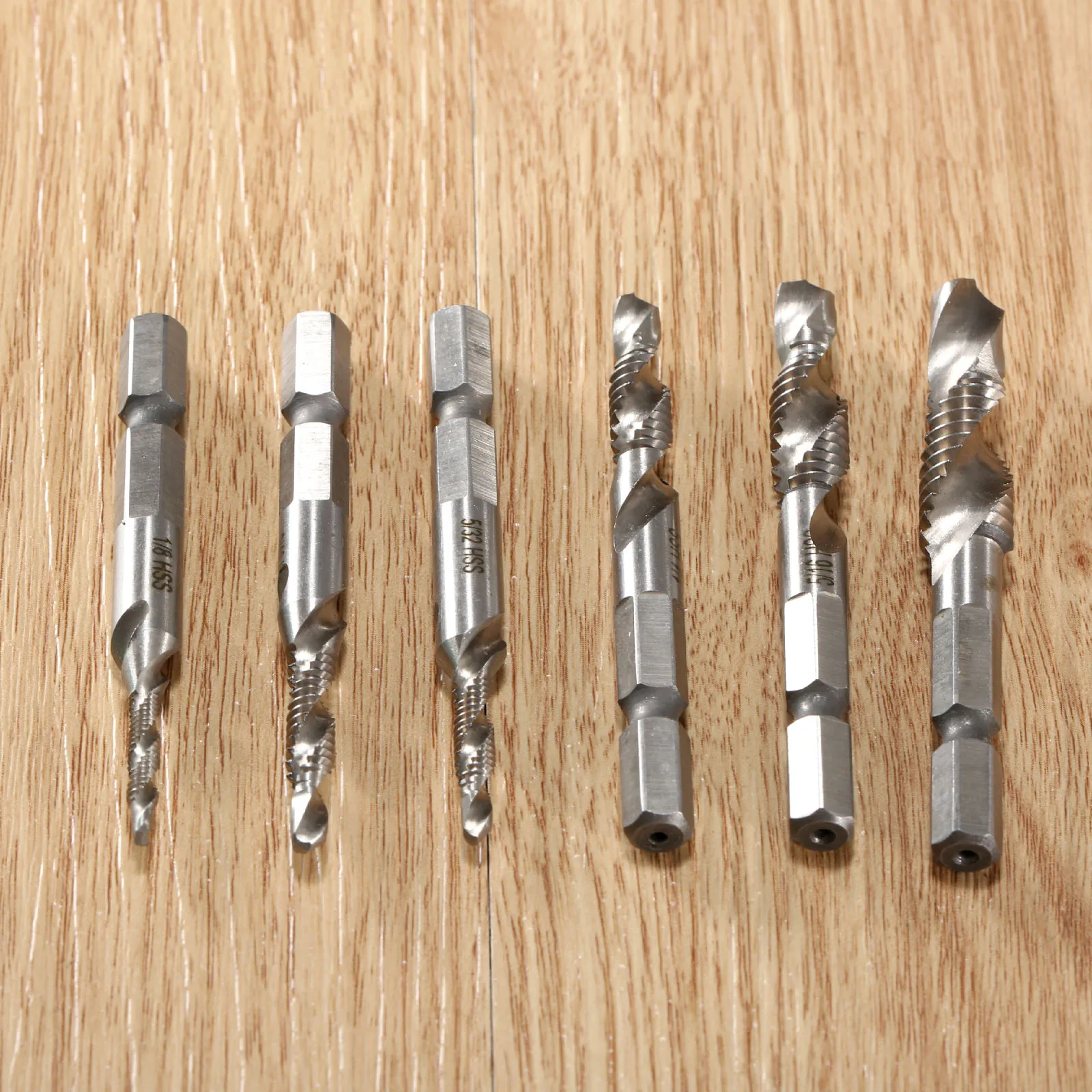 6pcs M3 M10 Drill Tap Bit Set High Speed Steel HSS Hole Tap Drill