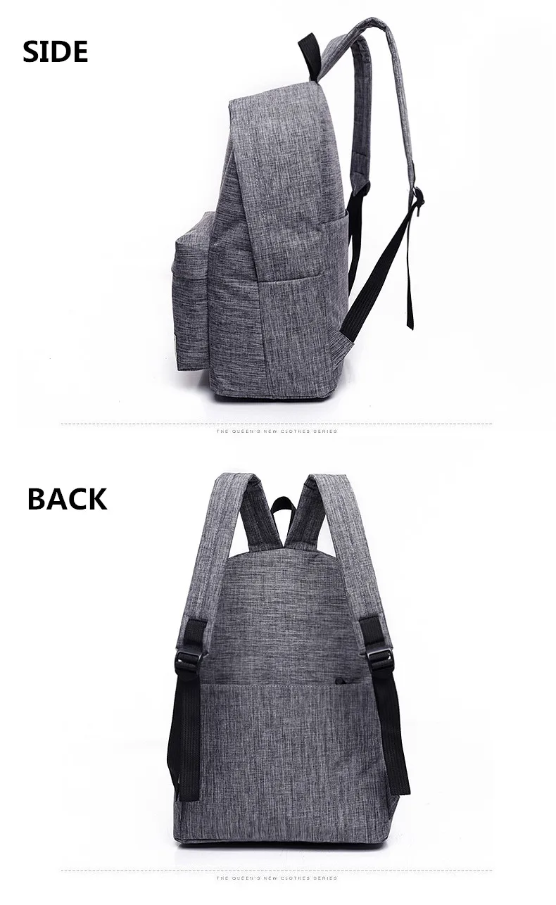 Women Men Male Canvas black Backpack College Student School Backpack Bags for Teenagers Mochila Casual Rucksack Travel Daypack