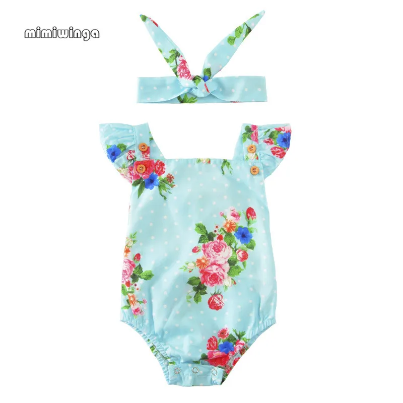 mimiwinga summer baby cotton jumpsuit Female baby winter jumpsuit with