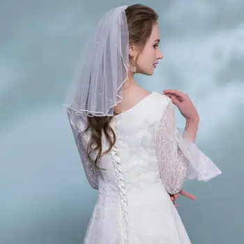 

Fashion Wedding Veil Simple Tulle White Ivory Single Layers Bridal Veil Short Girls Veils Cheap Bride Accessories Hot Sale