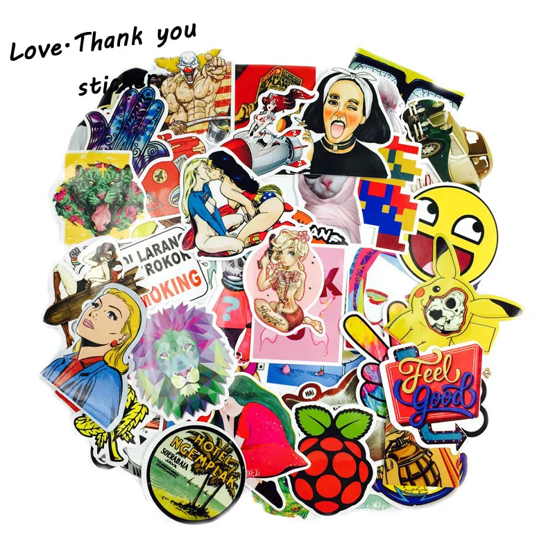 HOT 300PCS JDM car styling funny cool sticker bomb waterproof graffiti Doodle sticker skateboard decal toy stickers