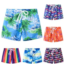 Новое поступление, летний купальный костюм для маленьких мальчиков с принтом, Пляжные штаны, повседневная одежда, модные шорты,, W#5
