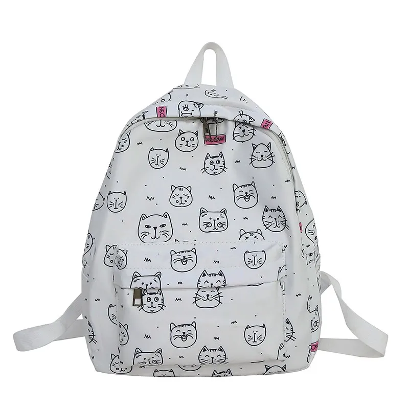 Rdywbu граффити милый кактус кошка печати рюкзак подростка большой емкости школьная сумка для девочек Повседневная дорожная сумка Mochila рюкзак B234 - Цвет: Cats Head