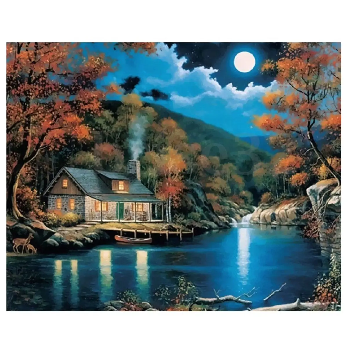 

Paint By Number Kit DIY Oil Painting Cloth Digital Home Decor, The moon is empty