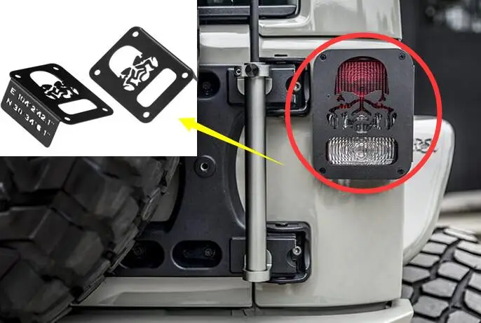 

1/10 Scale RC 4X4 JK Crawler Truck JEEP Wrangler TOPFIE SEMA Taillight cover for AXIAL SCX10 TRAXXAS TRX4 capo jkmax TF2 FJ40