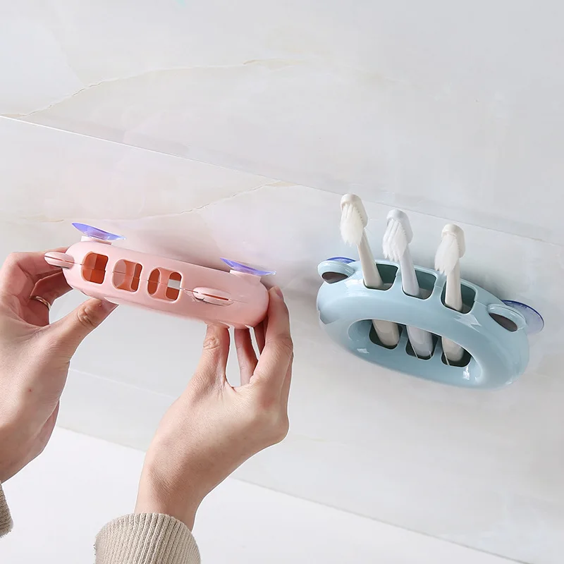 Креативная подставка для зубных щеток на присоске, мультяшная зубная щетка, короб розетки, экономит место, емкость для ванной, повседневные предметы домашнего обихода
