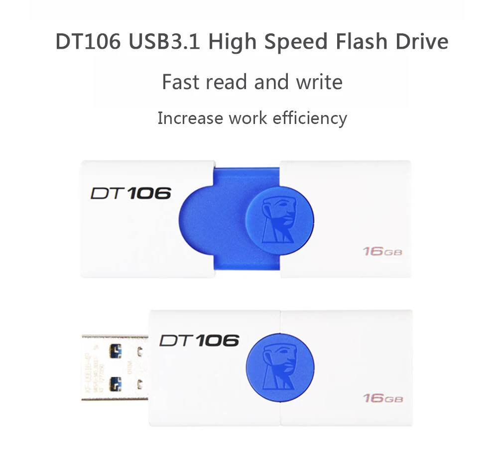 kingston USB флеш-накопитель DT106 Флешка USB 3,1 32 Гб u-диск Флешка USB 32 Гб Память флеш-накопитель DT106