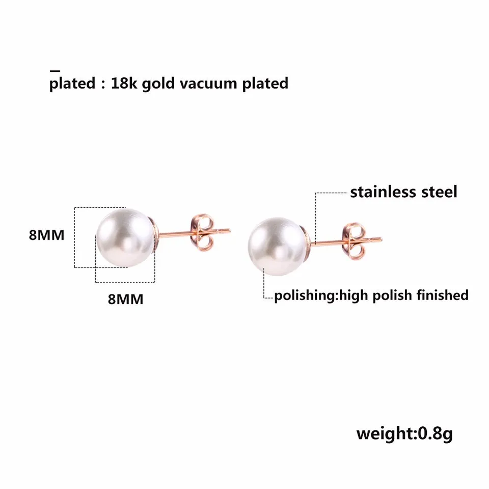 RIR минималистичные из нержавеющей стали золотые Изысканные жемчужные серьги-гвоздики классические ювелирные изделия серьги подарок для подружки невесты