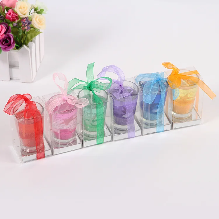 6 PCS Crystal Light Scented Gel Candle Smokeless Jelly Wax Wedding