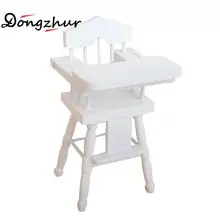 Кукольный домик Миниатюрный 1:12 Белый березовый детский обеденный стул высокое качество Miniaturas кукольный дом мебель аксессуары деревянный игрушечный дом