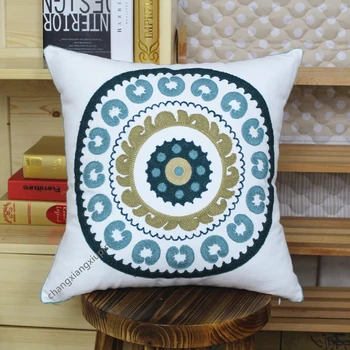 

Free Shipping 1pcs 100% Cotton European Embroidery Cushion Cover Home Decor Throw Pillows Decorative Pillow Case YANZ008
