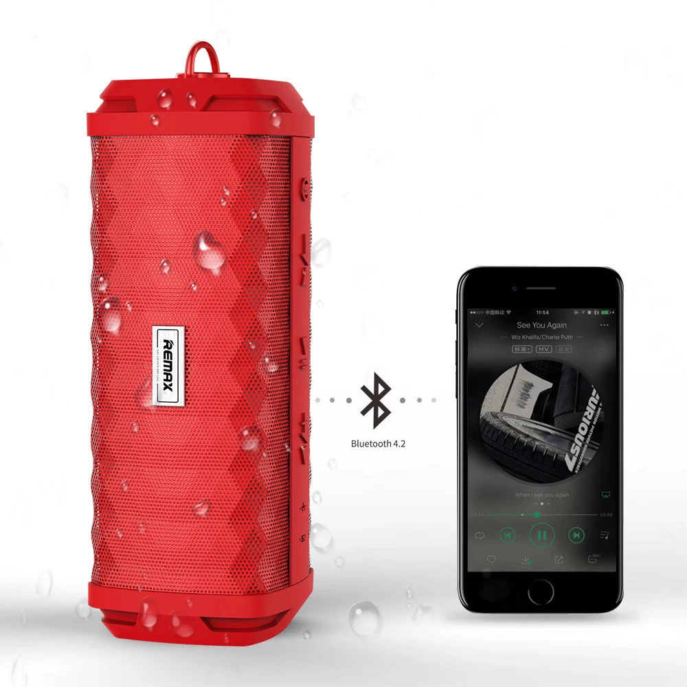 

REMAX Metal Mini Bluetooth Speaker Portable Wireless Speaker IPX7 Waterproof Home Theater Party Speaker Outdoor Loudspeaker