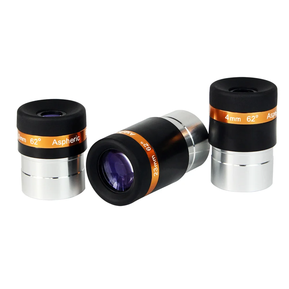 

3PCS Aspheric Eyepiece Telescope HD Wide Angle 62 Degree Lens 4/10/23mm Fully Coated for 1.25" Astronomy Telescope