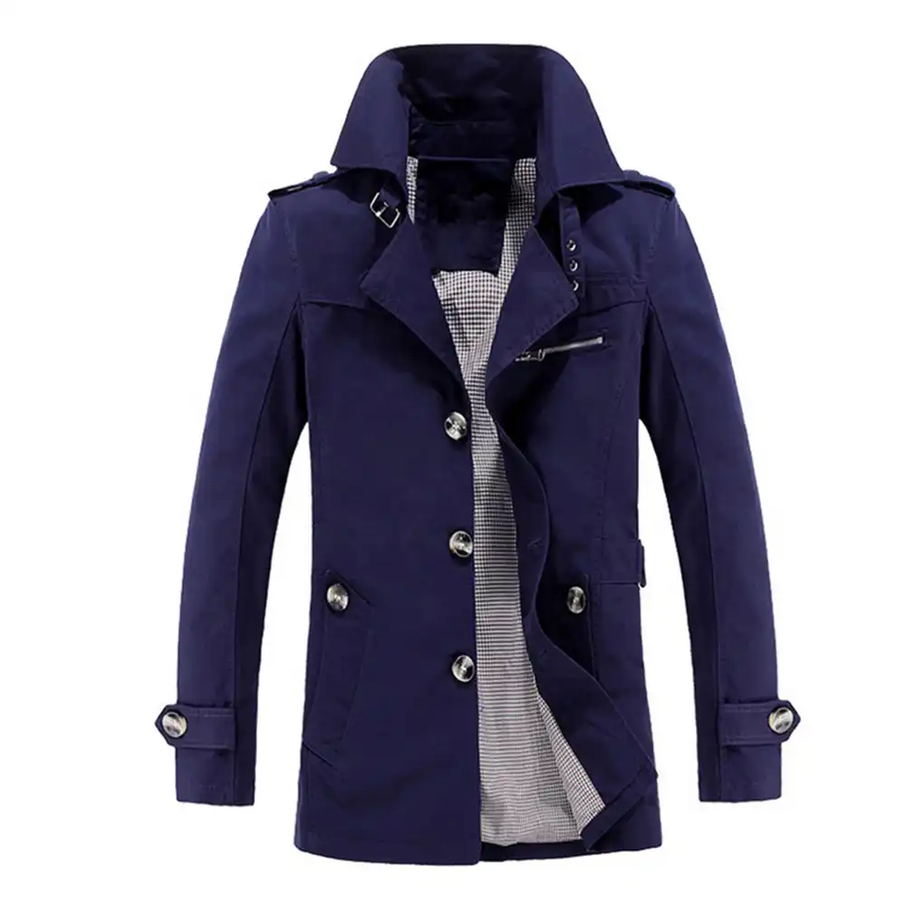 wenyujh 2019 cotton casual long jackets men trench windbreaker