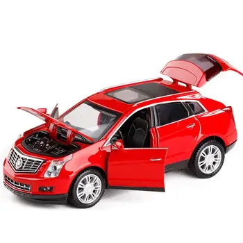 

1:32 alloy pull back car model diecast metal toy vehicles Cadillac SRX Exquisite gift 2 open doors sound&light free shipping