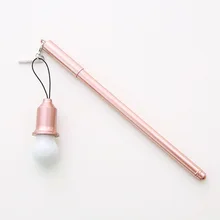 Многофункциональный креативный лампочка нейтральная ручка студенческие Симпатичные кулон с имитацией металлической черная ручка, подпись ручка