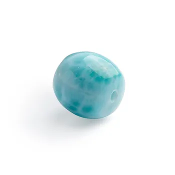 

Blue Natural Larimar Pendant Healing Gemstone Barrel Shape Crystal Necklace Woman Pendant 14x15mm