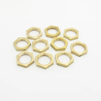 

10PCS 1/4" BSP Female Thread Brass Hex Lock Nuts Fit Pipe Fitting Adapter Coupler Connector