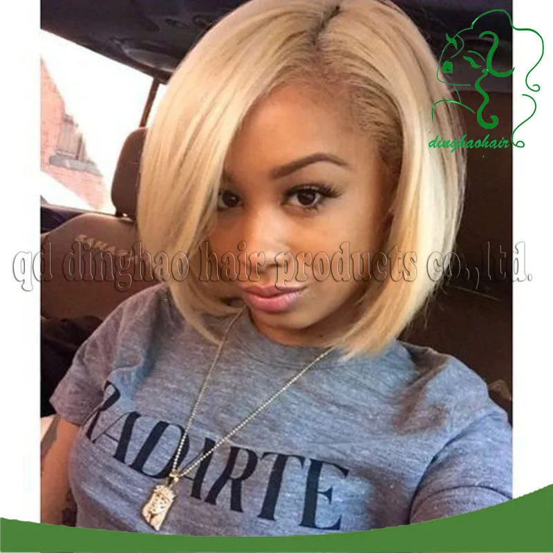 Side Part Short Bob Wigs For Black Women Indian Virgin Human Hair