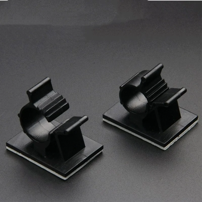 

10pcs Diameter 16mm Cable Clips Self-Adhesive Cord Management Black Wire Holder Organizer Clamp Plastic Line Cable Clips