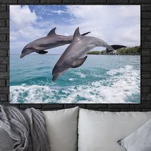 Decorative Pictures poster animal Print Dolphin Canvas Painting Frameless wall art for home decor