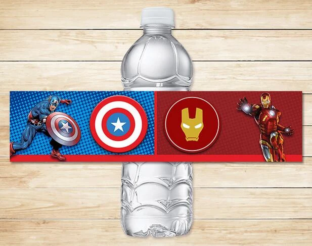 20 Pcs Super Héros Captain America Iron Man Étiquette de la Bouteille D'eau Candy  Bar Décoration Baby Shower Enfants Fête D'anniversaire Fournitures Faveur |  AliExpress