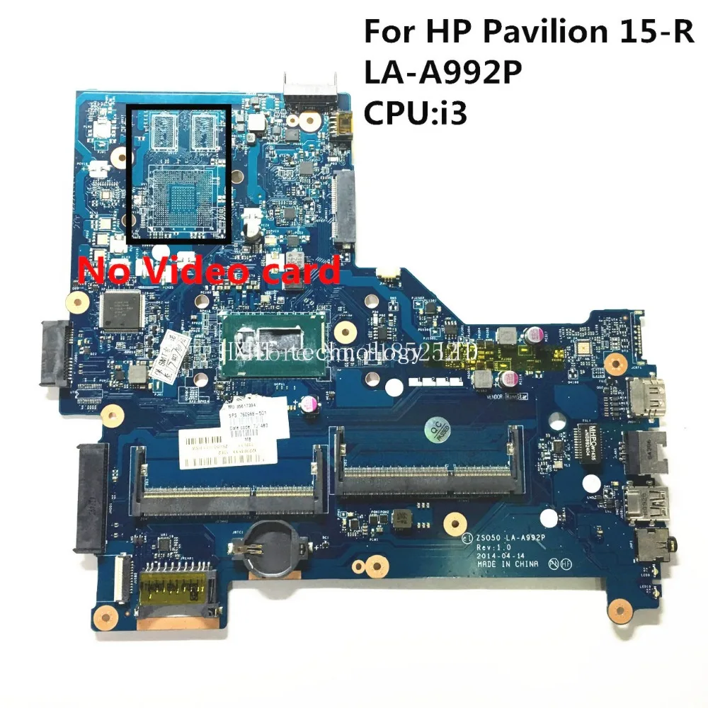 

For HP 15-R Laptop motherboard LA-A992P Main board with I3 processor 100% tested Good working
