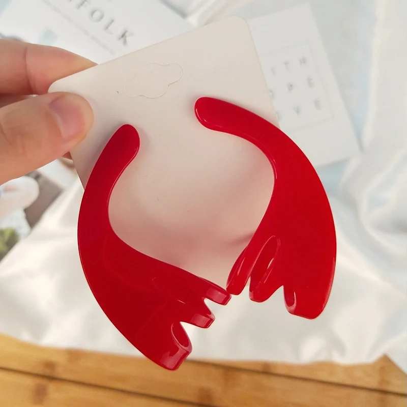 Vintage Fashion Resin Earrings for Women Big Long Red Acrylic Drop Earring for Girls Hyperbole Party Gifts Simple Jewelry (3)