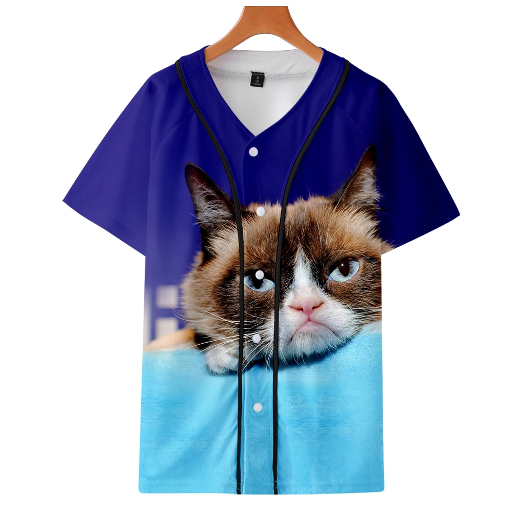 Internet star Grumpy Cat New 3D Style Fashion Summer Short-sleeved T-shirt New Hot Trend Casual Baseball Short Sleeve Internet star Grumpy Cat New 3D Style Fashion Summer Short-sleeved T-shirt New Hot Trend Casual Baseball Short Sleeve