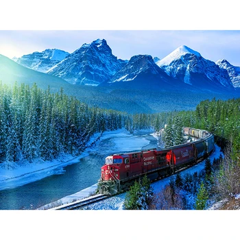 

DIY 5D full diamond painting cross stitch "train" mosaic diamond embroidery sewing pattern rhinestone