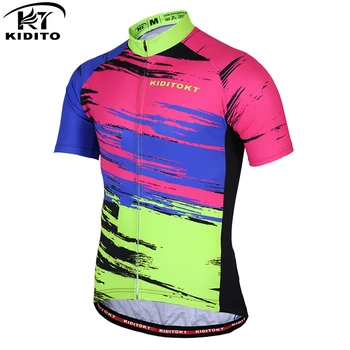 

KIDITOKT Summer Quick-Dry Cycling Clothing 100% Polyester Cycling Jersey MTB Bicycle Clothing Racing Bike Cycling Clothes