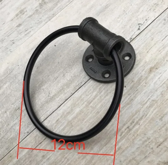 2Pieces/Lot Industrial  LOFT  Black Iron Ring Pull-button Door and Button Handle
