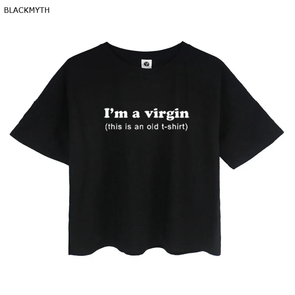 BLACKMYTH/Летняя футболка с круглым вырезом для девочек свободные топы принтом I'm a