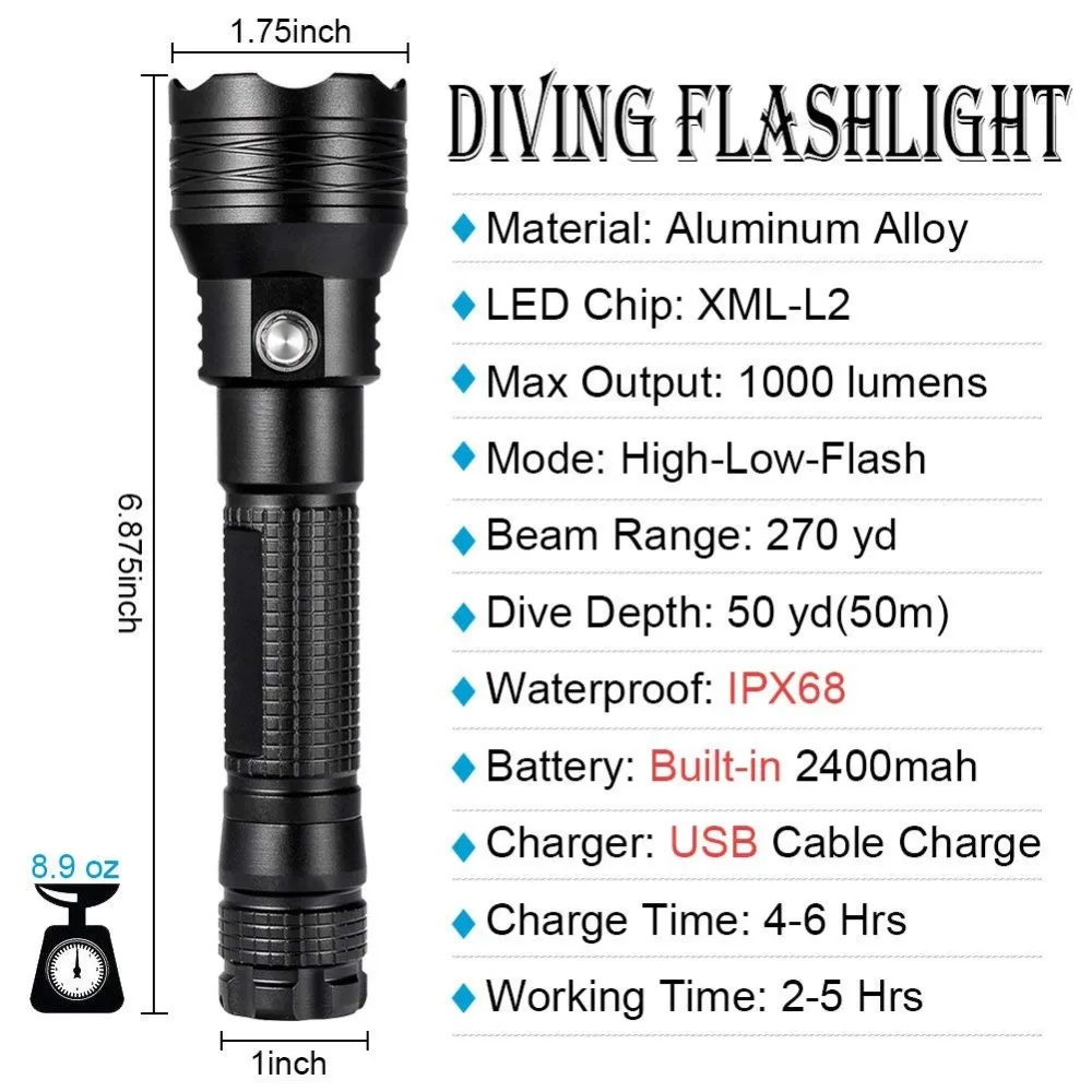 daskfire diving flashlight