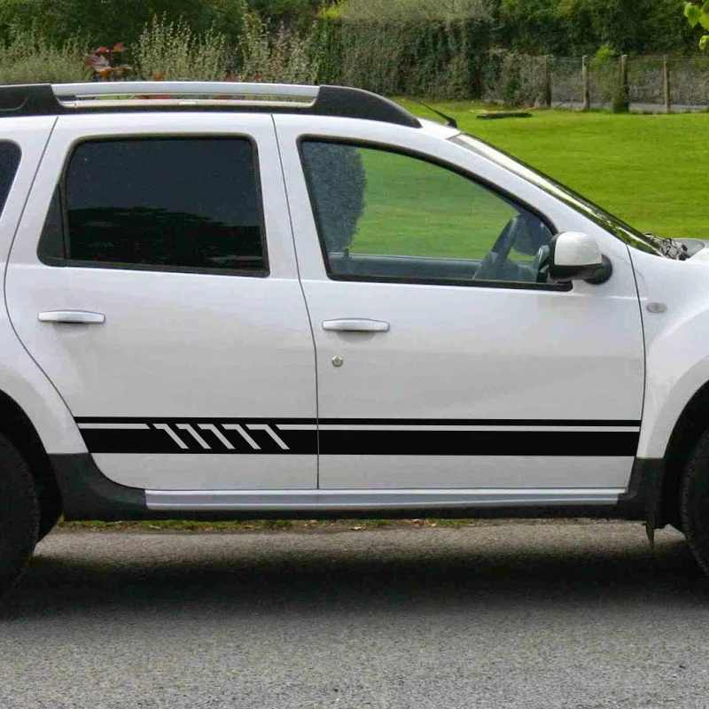 Виниловые автомобильные наклейки 2 шт. в полоску для боковых дверей dacia renault duster