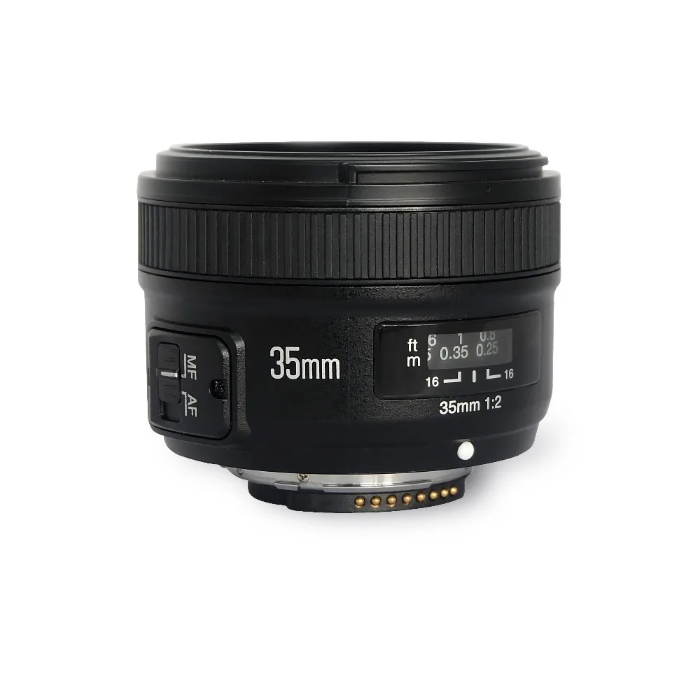Широкоугольный объектив YONGNUO YN35mm F2.0 AF/MF с фиксированным фокусом для Nikon F Mount D7500 D7200