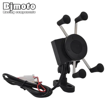 

Bjmoto Motorcycle Bicycle MTB Bike Handlebar Mount Holder Stand Moto Clip on bar Mirror For Mobile Phone GPS MP4 MP5 Bracket