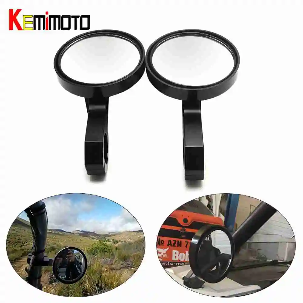 

KEMiMOTO Universal 1.75" Clamp UTV 15" Rear View Mirror Rearview Race Mirrors For Yamaha Viking For Polaris RZR800 XP900 XP1000