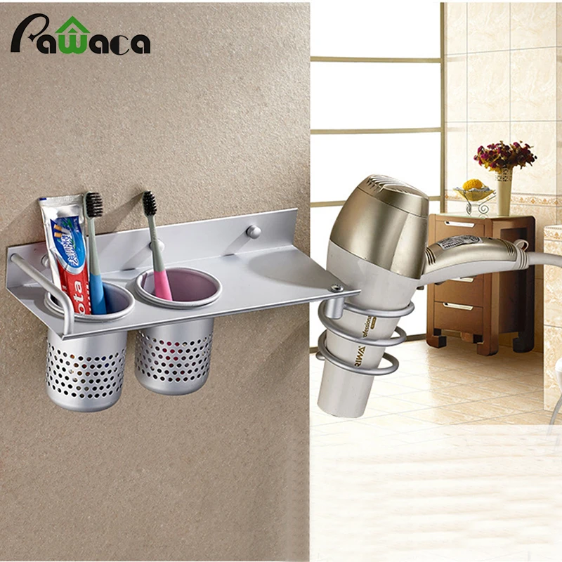 

Home hook design Spiral Blow Dryer Stand Flat Hair Organizer aluminum tidy space saving Hair Dryer Rack holder Bathroom tools
