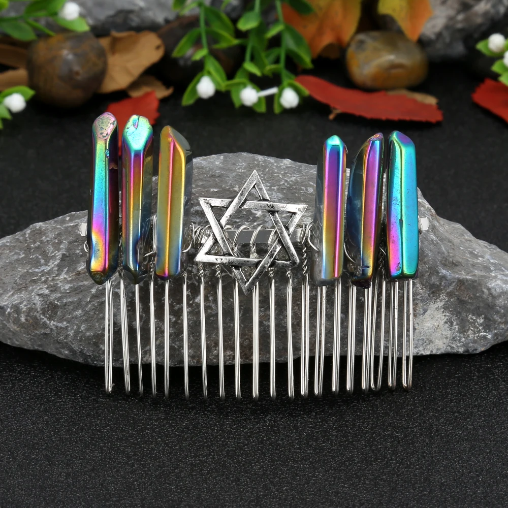 Новинка Aura кварцевый Стрекоза Корона натуральный сырой матовый Радужный камень