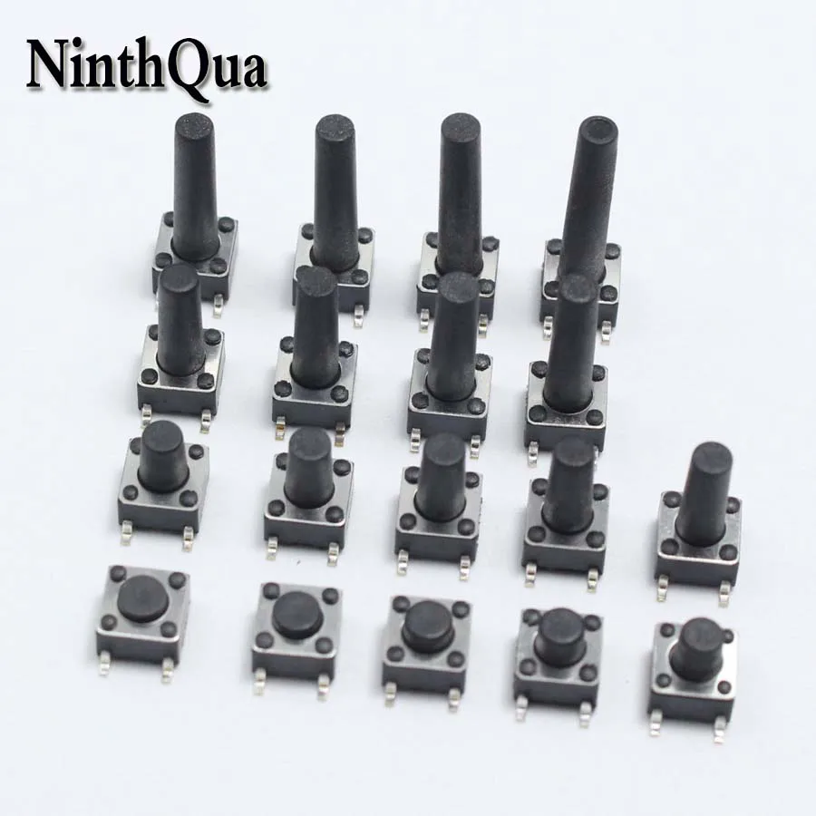 

18valuesx10pcs=180pcs Tact Switch Kit 6*6*4.3~20mm DIP Tactile Push Button Switches 6x6 mm Vertical Micro Switch
