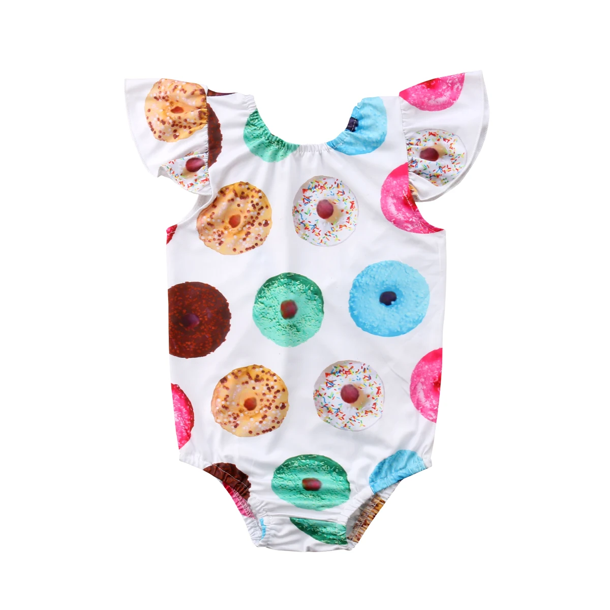 

Summer Newborn Toddler Baby Girl Clothes Doughnut Print Romper Outfits
